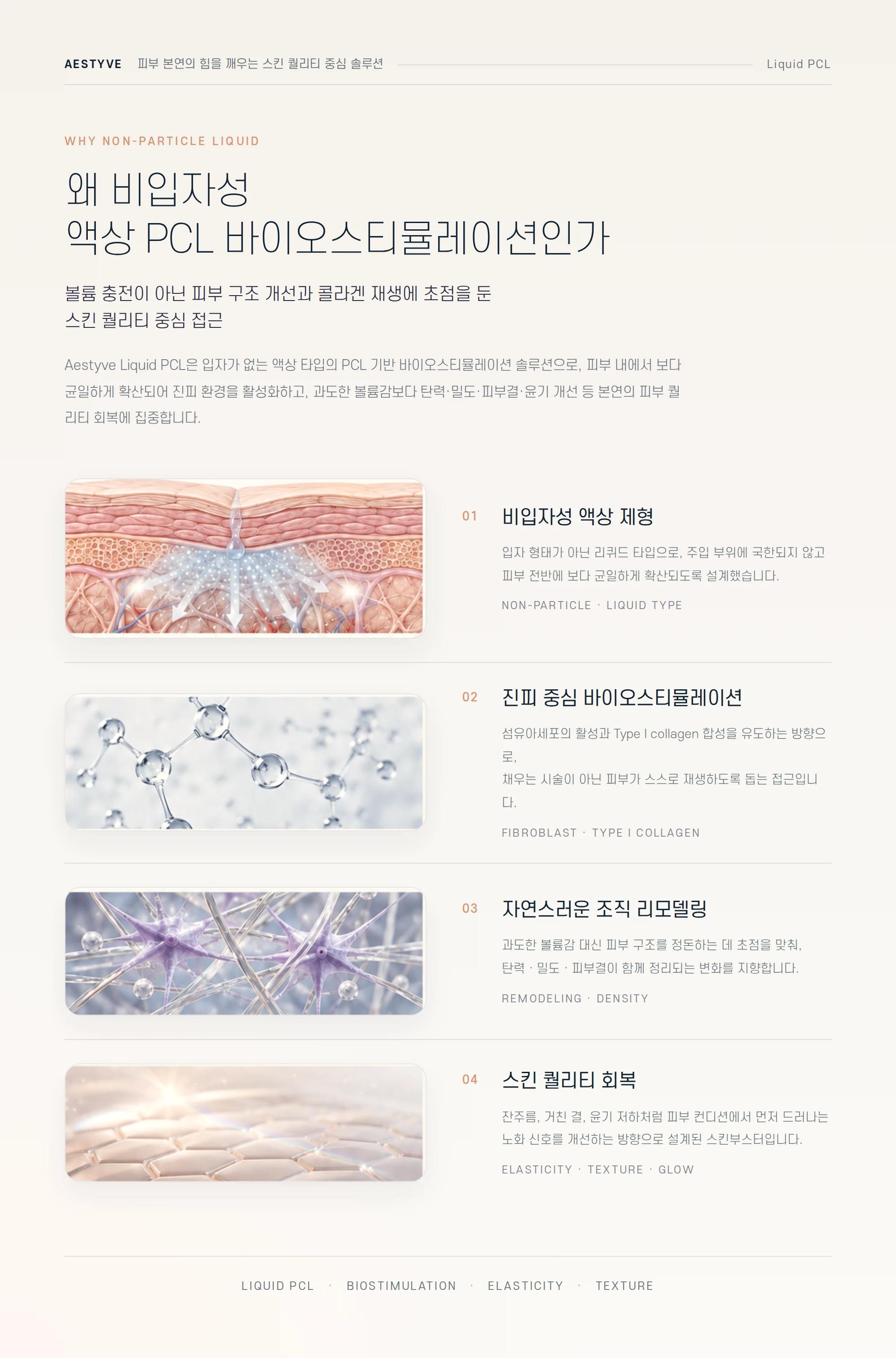 왜 비입자성 액상 PCL 바이오스티뮬레이션인가