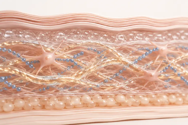 PN 사슬과 섬유아세포 상호작용을 표현한 3D 이미지